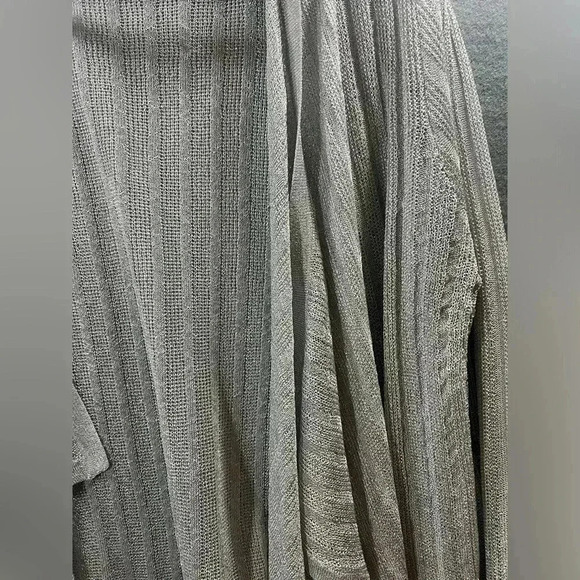 SPIEGEL Silver Cardigan Shawl  Sweater. Sz: L - Picture 4 of 5